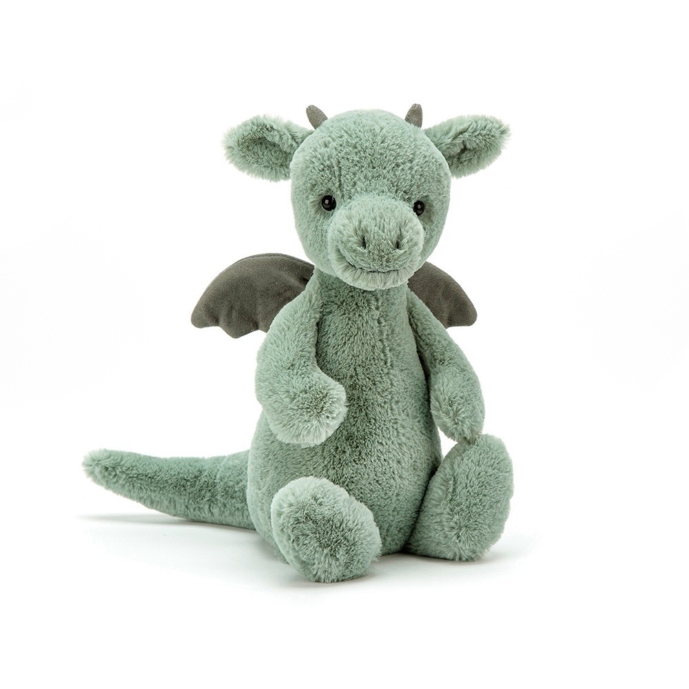 Jellycat Bashful Dragon Sage Green Soft Plush Stuffed Animal Fairy Tale Toy 12in